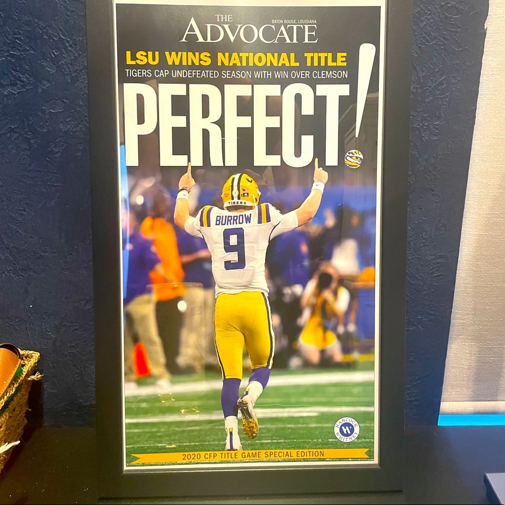 LSU Tigers 2019 Football National Champions Framed Original Newspaper